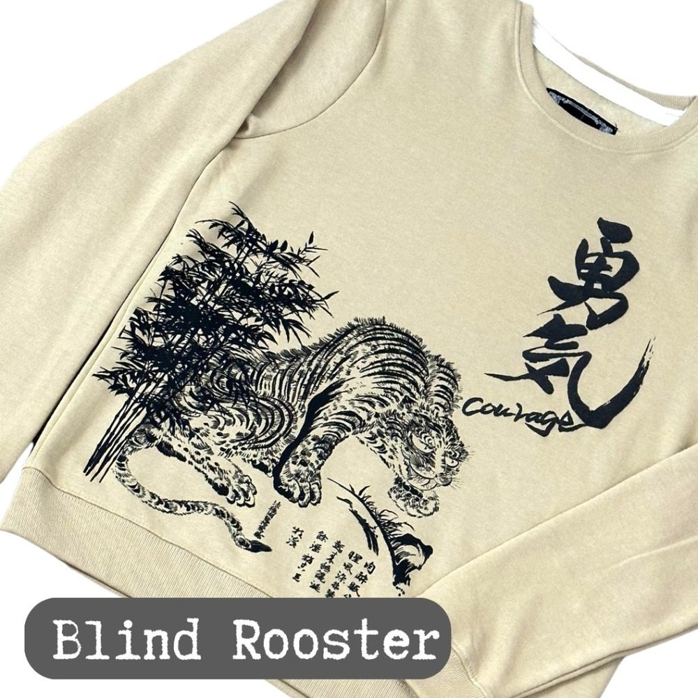 NWT Mens Blind Rooster Japan Sweatshirt Streetwear Athleisure Courage M & L